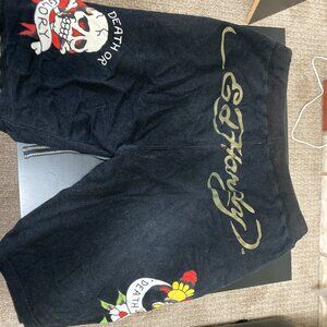Vintage Ed Hardy Sweatpants-Style Shorts Y2K Size S Excellent Condition